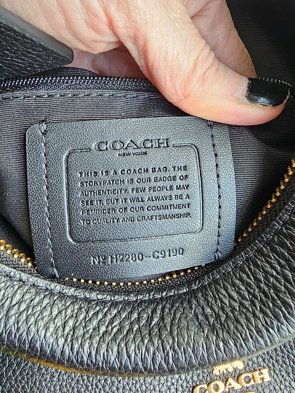 Coach Black Pebbled Leather Hobo with Gold Hardware - Picture 6 of 12